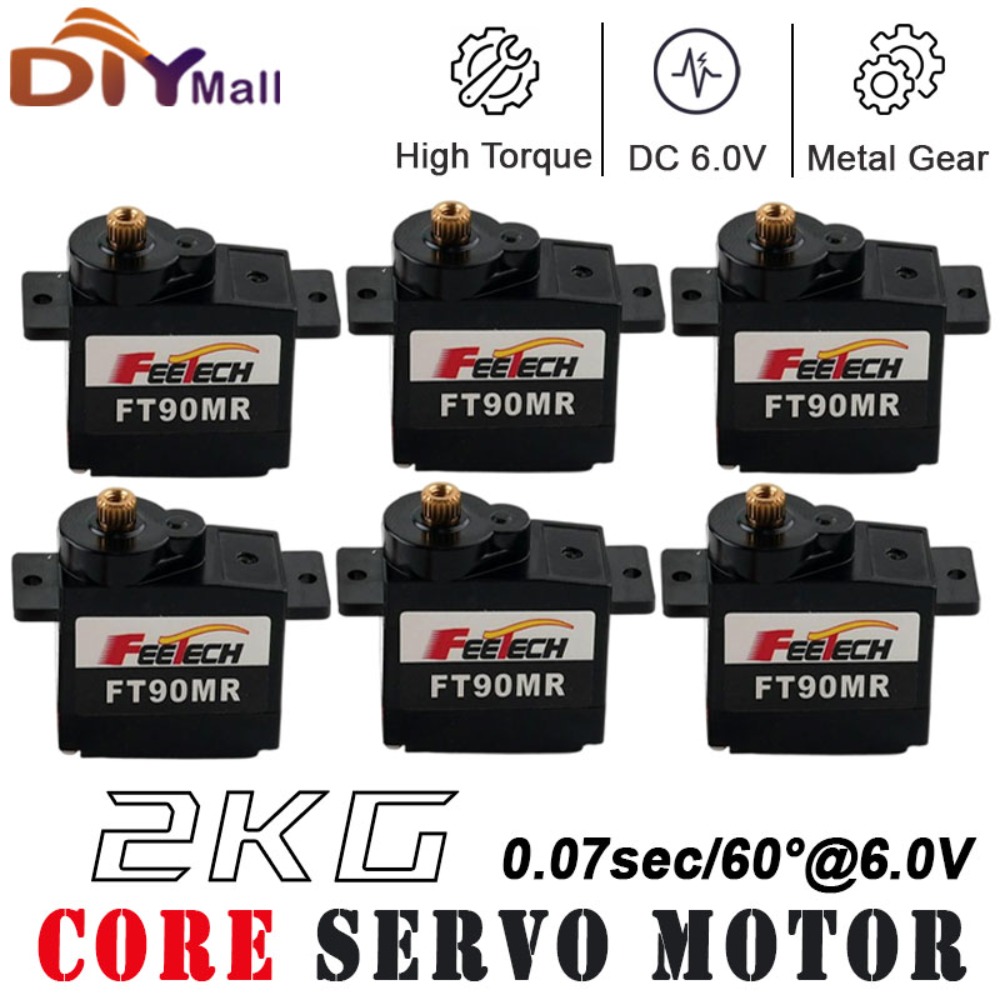 Drone Rc Car - เฟตเทค FT90M ไมโครเซอร์โวแบบดิจิตอลเกียร์โลหะ 1/2/4 ชิ้น แรงบิด