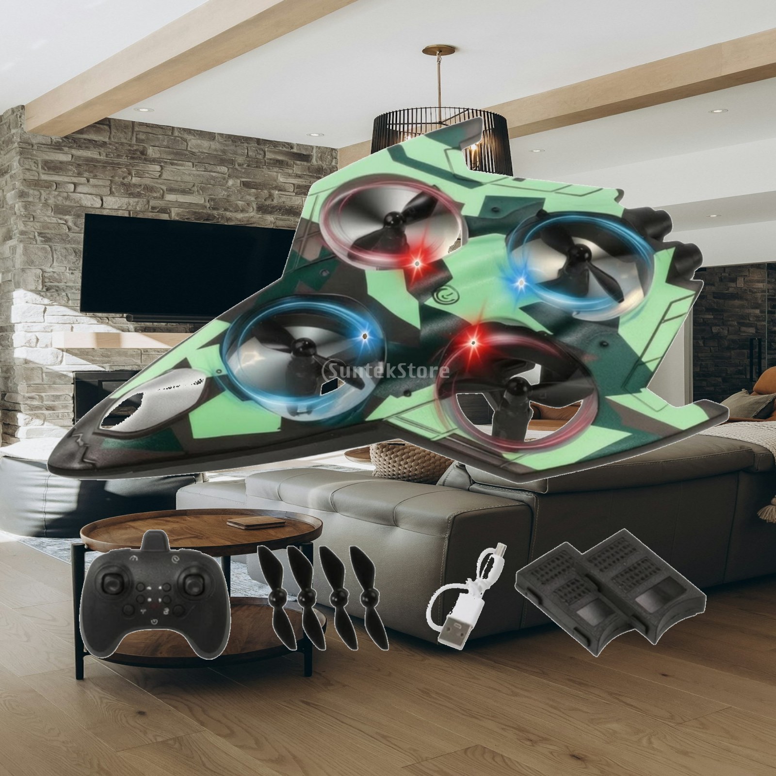 Drone Rc Fighter Jet - โดรนเครื่องบินรบ RC น้ำหนักเบา ควบคุมแบบไร้สาย พร้อมรีโมทไร้สาย ของเล่นเครื่องบินรบขนาดกะทัดรัด