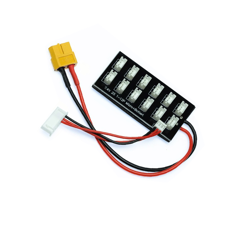 Lipo Parallel Charging Board - 2S XT60หญิงปลั๊กชาร์จแบบขนาน7.4V บอร์ดสมดุลการชาร์จ JST-PH2.0สำหรับ12x2S Lipo umx,