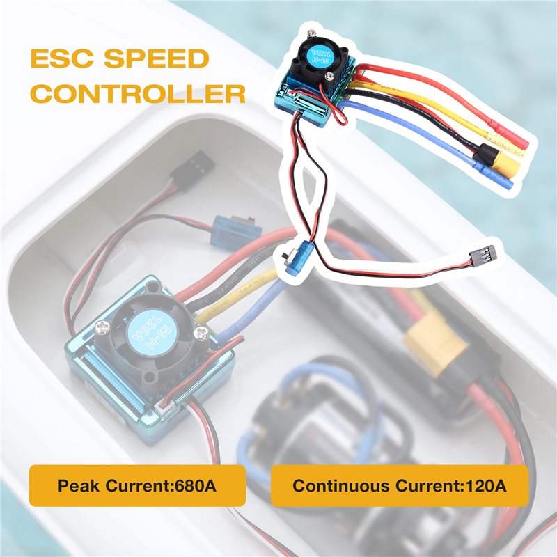 WOWFU-120A ตัวควบคุมความเร็ว E - Rc Boat Brushless Motor บทวิจารณ์และราคา