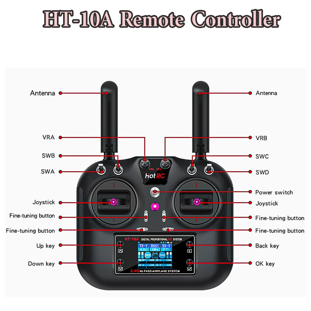 Hotrc HT-10A 2.4G 10CH เครื่อง - Drone Rc Car บทวิจารณ์และราคา